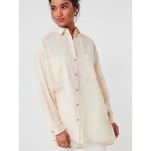 NWT UO Gracie Oversized Linen Button-Down